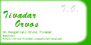 tivadar orvos business card